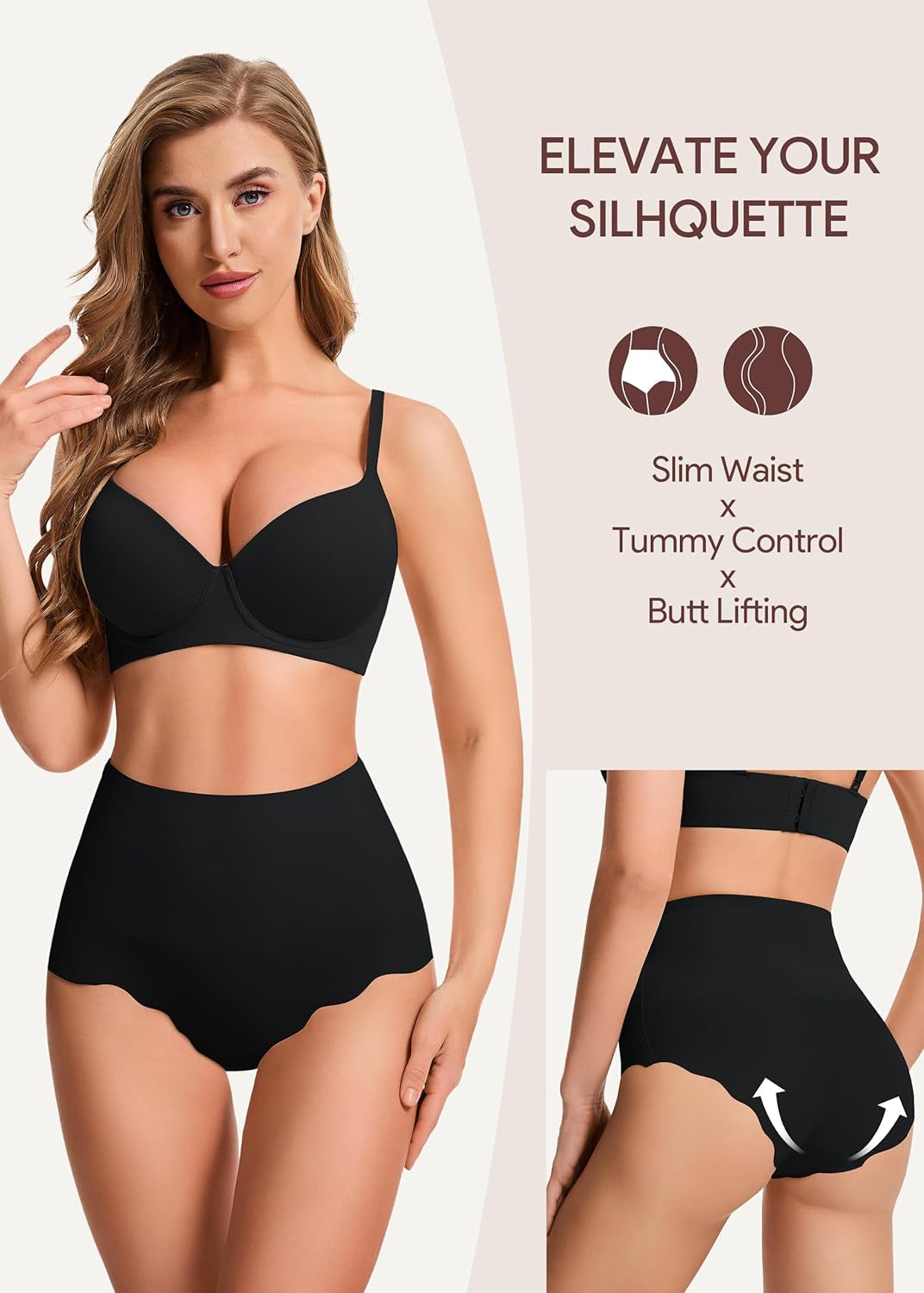 Tummy Control Shapewear Panties for Women, High Waisted Seamless Body Shaper Briefs Shapewear Girdle Underwear