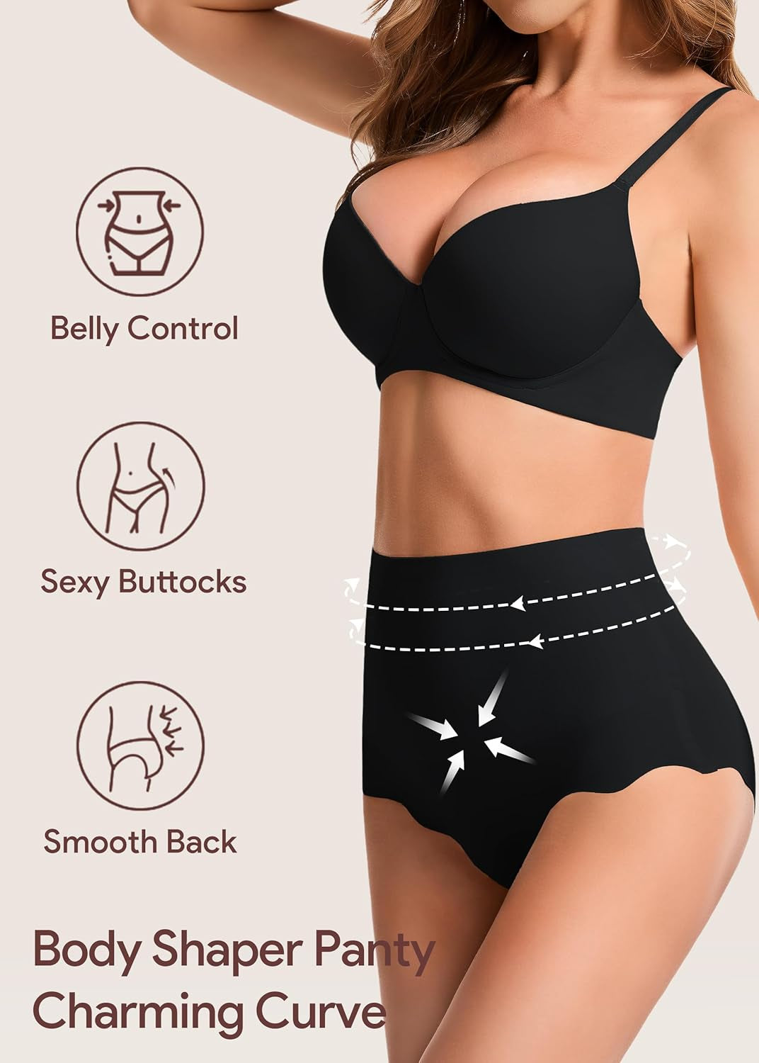 Tummy Control Shapewear Panties for Women, High Waisted Seamless Body Shaper Briefs Shapewear Girdle Underwear